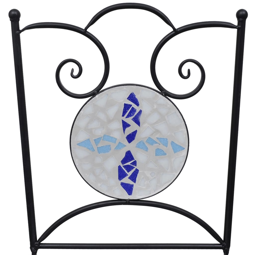 Set Bistrò 3 pz con Mosaico in Ceramica Blu e Bianco 279413