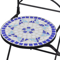 Set Bistrò 3 pz con Mosaico in Ceramica Blu e Bianco 279413