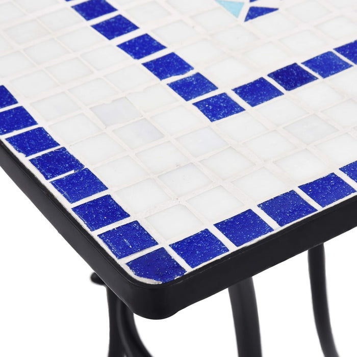 Set Bistrò 3 pz con Mosaico in Ceramica Blu e Bianco 279413