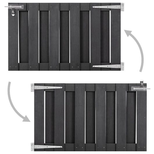 Cancello da Giardino in WPC 100x60 cm Grigio 49081