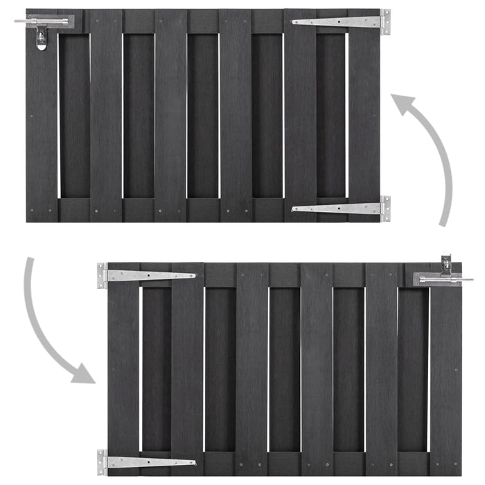 Cancello da Giardino in WPC 100x60 cm Grigio 49081