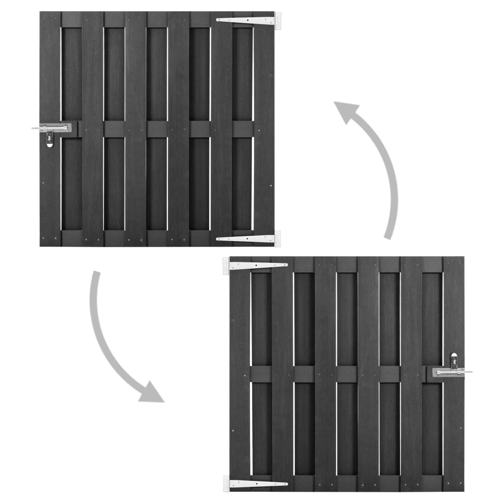 Cancello da Giardino in WPC 100x100 cm Grigio 49083