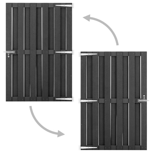 Cancello da Giardino-Porta da giardino in WPC 100x150 cm Grigio