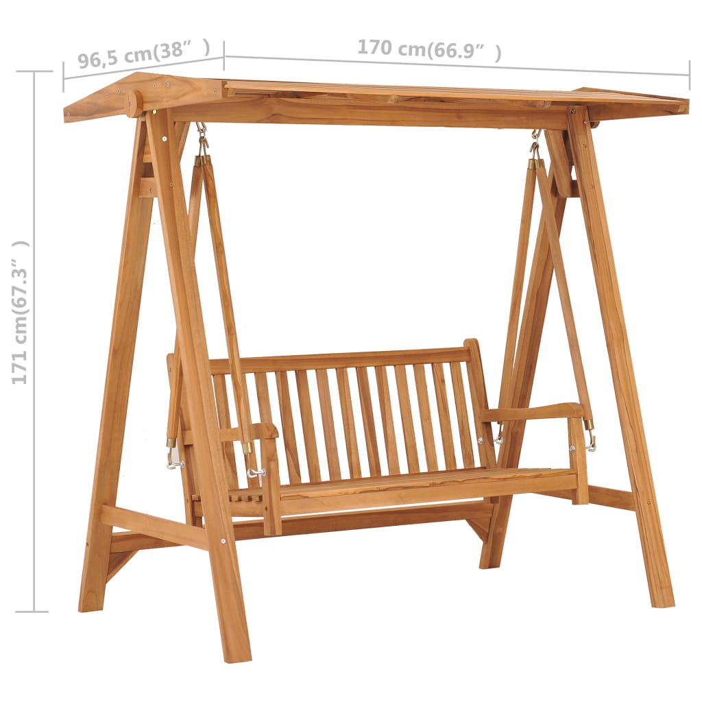 Dondolo da Giardino 170 cm in Legno Massello di Teak 49357