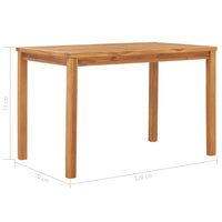 Tavolo da Pranzo per Giardino 120x70x77 cm in Massello di Teak 49360