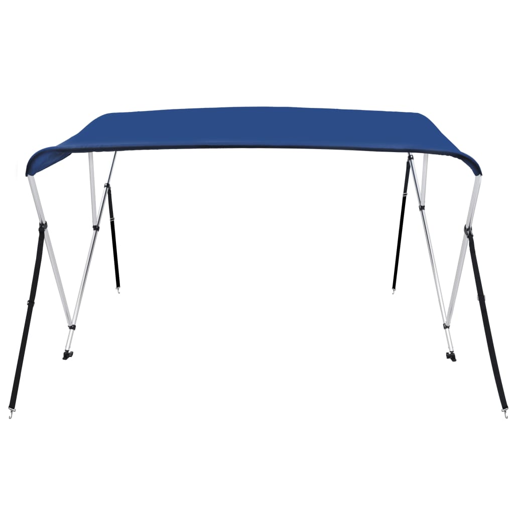 Bimini di Prua con Tendalino a 3 Archi Blu 183x180x137 cm 92365