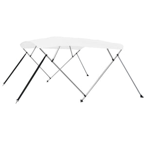 Bimini di Prua con Tendalino a 4 Archi Bianco 243x180x137 cm