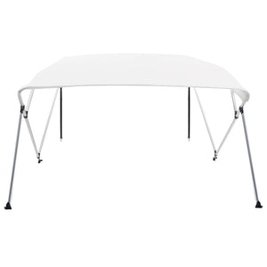 Bimini di Prua con Tendalino a 4 Archi Bianco 243x180x137 cm 92367