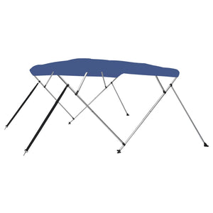 Bimini di Prua con Tendalino a 4 Archi Blu 243x196x137 cm