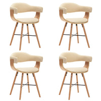 Sedie da Pranzo 4 pz Crema in Similpelle e Legno Curvato cod mxl 16231