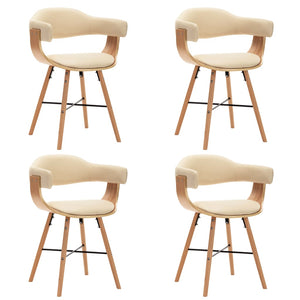 Sedie da Pranzo 4 pz Crema in Similpelle e Legno Curvato cod mxl 16231