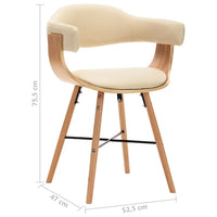 Sedie da Pranzo 4 pz Crema in Similpelle e Legno Curvato cod mxl 16231