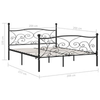 Giroletto con Doghe Nero in Metallo 200x200 cm 284460