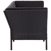 Set Divani da Giardino 6 pz con Cuscini in Polyrattan Nero 48949