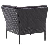 Set Divani da Giardino 6 pz con Cuscini in Polyrattan Nero 48949