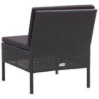 Set Divani da Giardino 6 pz con Cuscini in Polyrattan Nero 48949