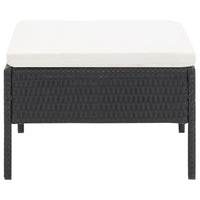 Set Divani da Giardino 3 pz con Cuscini in Polyrattan Nero 48956