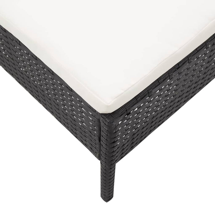 Set Divani da Giardino 3 pz con Cuscini in Polyrattan Nero 48956