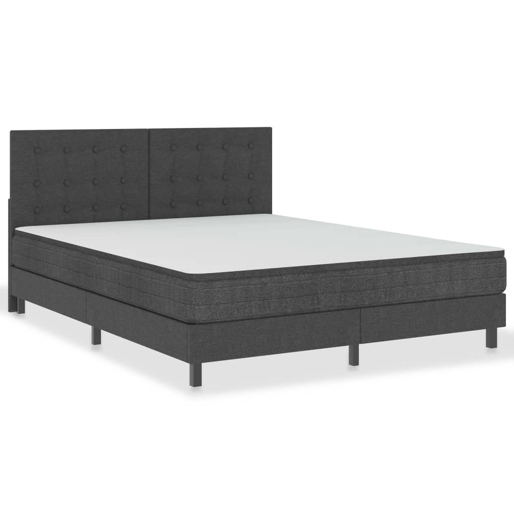 Testiera Letto Trapuntata Grigio Scuro in Tessuto 160x200 cm 287473