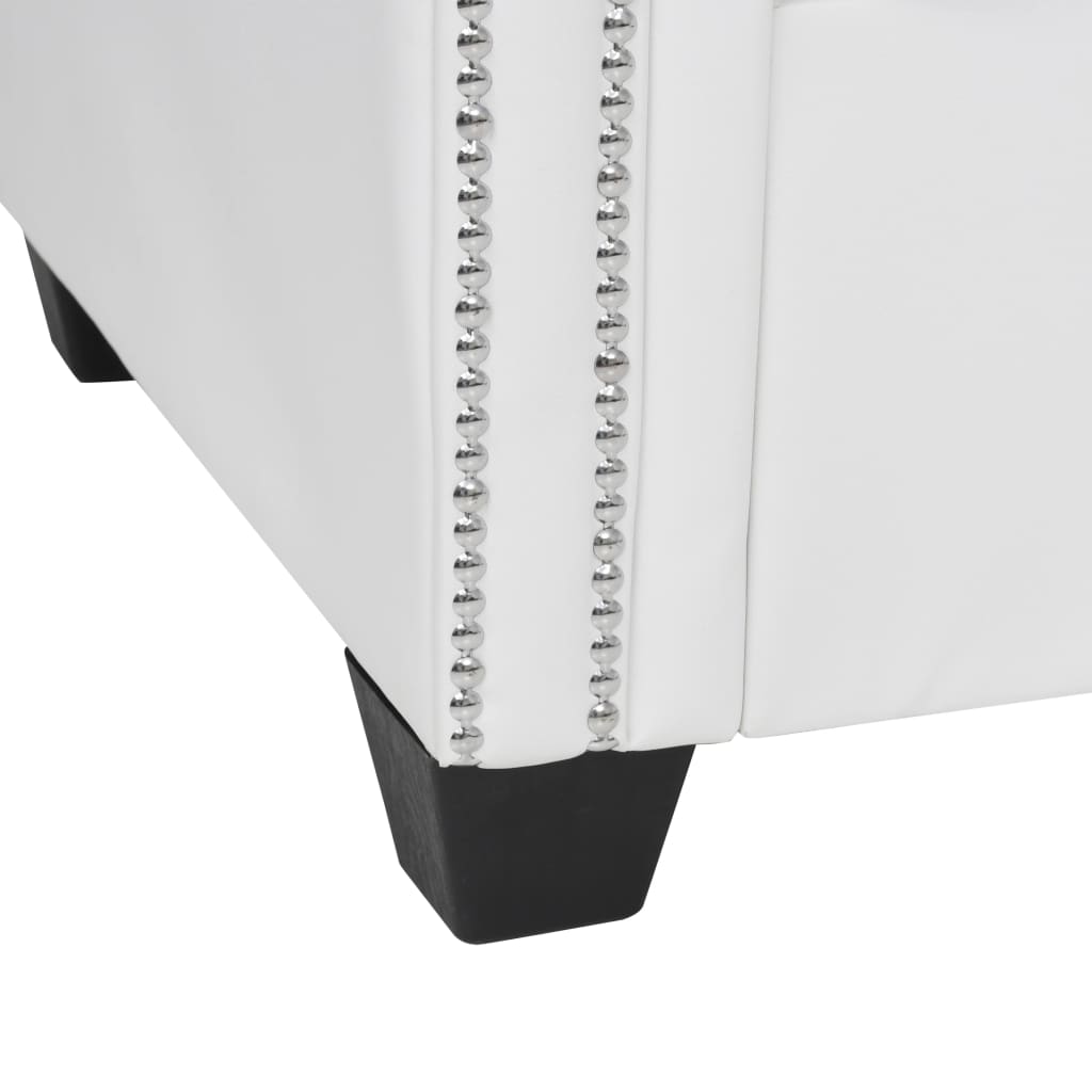 vidaXL Divano Chesterfield a L in pelle artificiale bianca