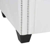 vidaXL Divano Chesterfield a L in pelle artificiale bianca