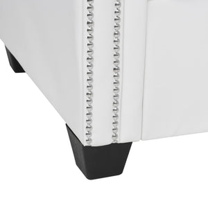 vidaXL Divano Chesterfield a L in pelle artificiale bianca