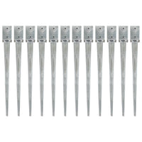 Picchetti di Terra 12 pz Argento 9x9x90 cm in Acciaio Zincato cod mxl 69367