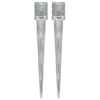 Picchetti di Terra 2 pz Argento 12x12x89 cm in Acciaio Zincato cod mxl 78341