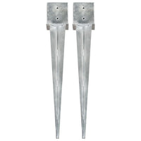 Picchetti di Terra 2 pz Argento 14x14x91 cm in Acciaio Zincato