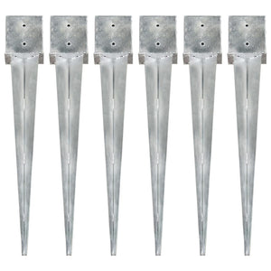 Picchetti di Terra 6 pz Argento 14x14x91 cm in Acciaio Zincato cod mxl 77098