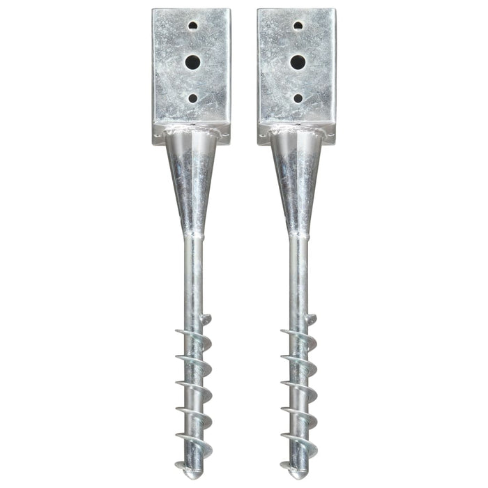 Picchetti di Terra 2 pz Argento 9x9x56 cm in Acciaio Zincato cod mxl 71628