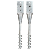 Picchetti di Terra 2 pz Argento 10x10x57 cm in Acciaio Zincato