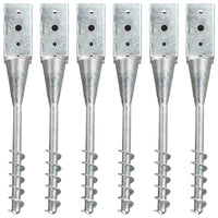 Picchetti di Terra 6 pz Argento 10x10x57 cm in Acciaio Zincato