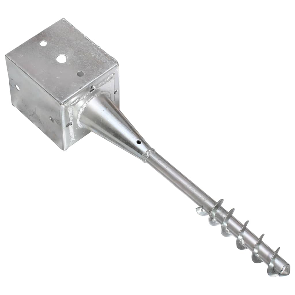 Picchetti di Terra 6 pz Argento 12x12x56 cm in Acciaio Zincato