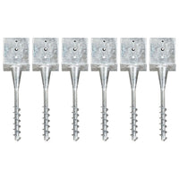 Picchetti di Terra 6 pz Argento 14x14x58 cm in Acciaio Zincato