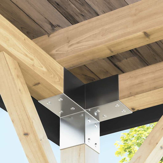 Connettori per Pali a Forma di Y 4 pz Metallo Zincato 71x71 mm 145458