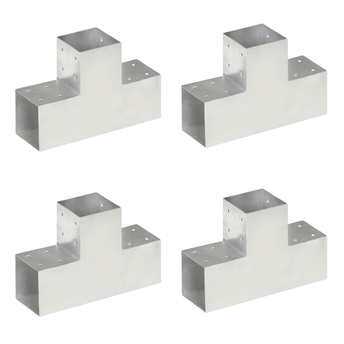 Connettori Pali a Forma di T 4 pz in Metallo Zincato 101x101 mm cod mxl 70972