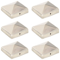 Tappi per Pali a Piramide 6 pz in Acciaio Inox 81x81 mm