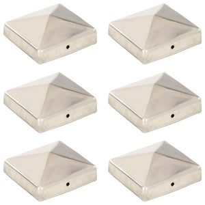 Tappi per Pali a Piramide 6 pz in Acciaio Inox 81x81 mm