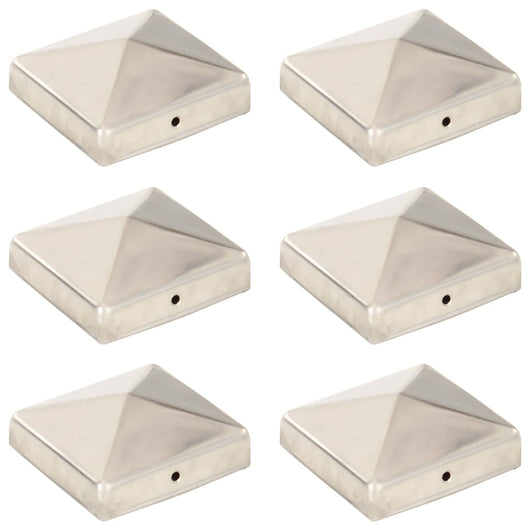 Tappi per Pali a Piramide 6 pz in Acciaio Inox 81x81 mm