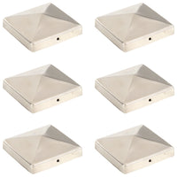 Tappi per Pali a Piramide 6 pz in Acciaio Inox 101x101 mm