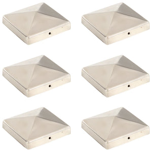 Tappi per Pali a Piramide 6 pz in Acciaio Inox 101x101 mm
