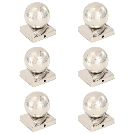 Tappi per Pali 6 pz EstremitÃ  a Globo in Acciaio Inox 91x91 mm