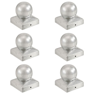 Tappi per Pali 6 pz EstremitÃ  a Globo Metallo Zincato 71x71 mm cod mxl 68730