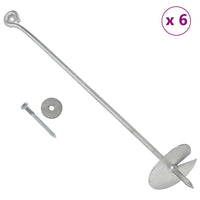 Ancoraggi a Terra 6 pz 10x60 cm in Metallo Zincato