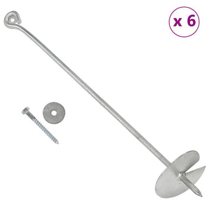 Ancoraggi a Terra 6 pz 10x60 cm in Metallo Zincato