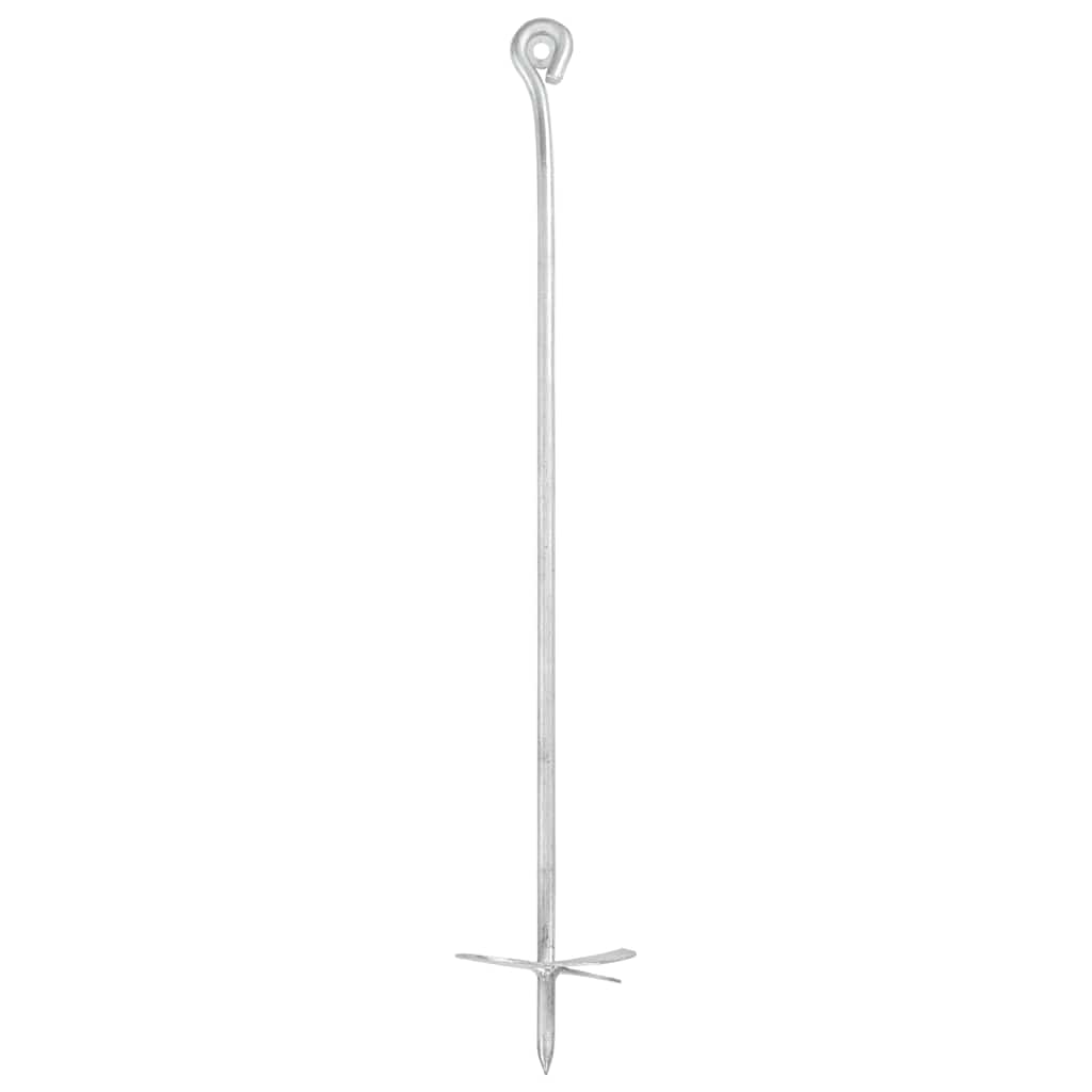 vidaXL Ancoraggi a Terra 10 pz 10x60 cm in Metallo Zincato