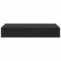 Mensola a Muro Galleggiante con Cassetto Nera 48x25x8 cm cod mxl 33510