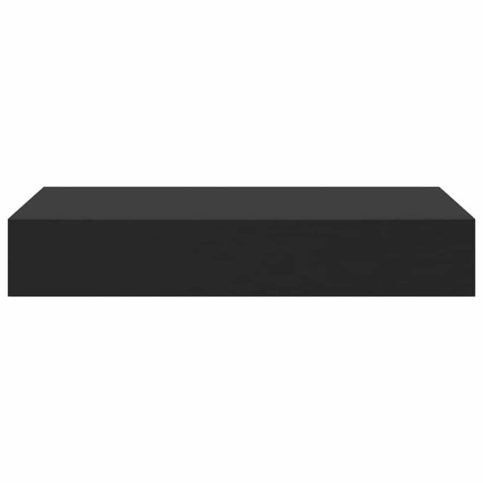 Mensola a Muro Galleggiante con Cassetto Nera 48x25x8 cm cod mxl 33510