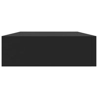 Mensola a Muro Galleggiante con Cassetto Nera 48x25x8 cm cod mxl 33510